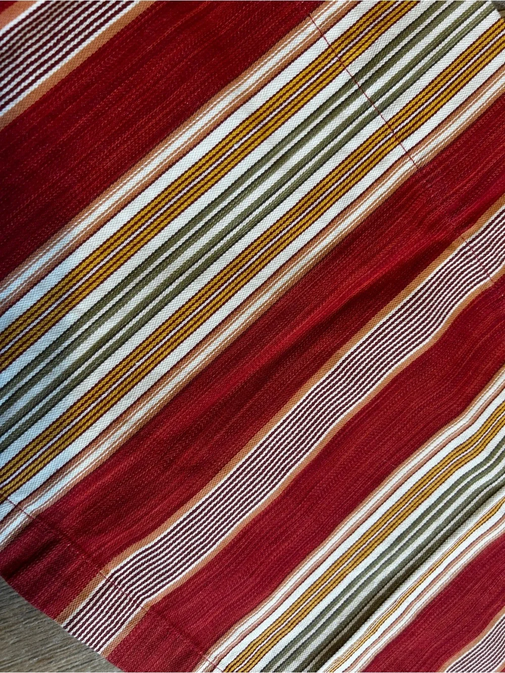 Pottery Barn striped Red and Cream Window Valances